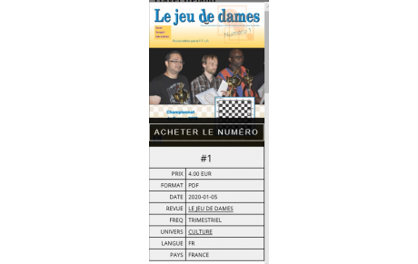 Revue &quot;le jeu de dames&quot; 