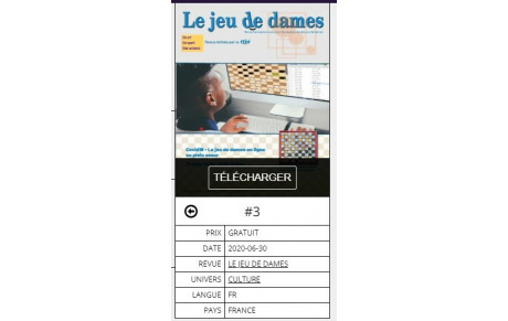 &quot;Le jeu de dames&quot;. Numéro 3 gratuit !!